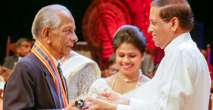 Mr. Amaradasa Gunawardana, President of Sri Lanka-China Society and Sri Lanka-Belgium Association was conferred DESAMANYA National Honours